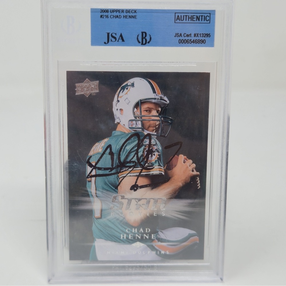 2008 Upper Deck Chad Henne Star Rookies #216 Autograph Signed JSA Authentic BGS